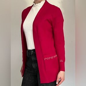 Heart embroidered cardigan